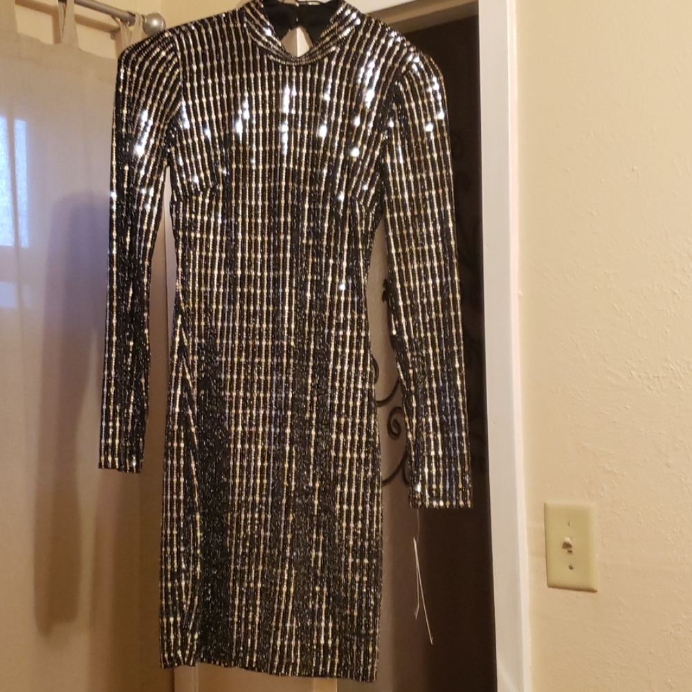 Above the knee shiney dress